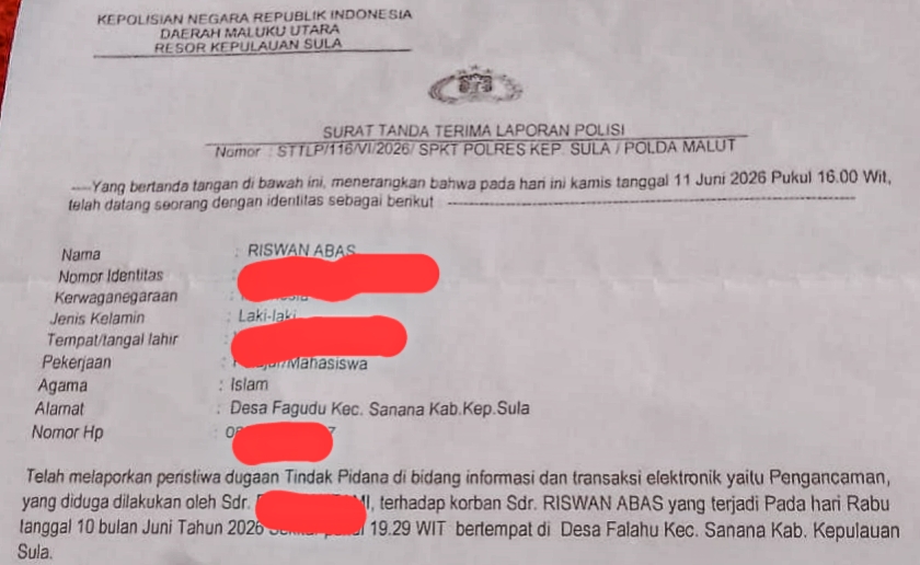 Teror Di Ruang Digital Berujung Laporan Polisi, Penyidik Polres Sula Diuji